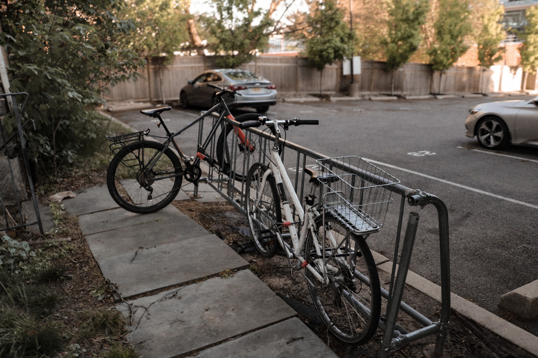 Bikes at a bike rack